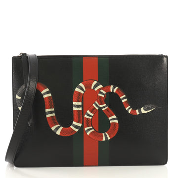 Gucci Web and Snake Messenger Bag Printed Leather Large 425201