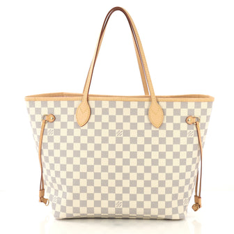 Louis Vuitton Neverfull NM Tote Damier MM White 425251