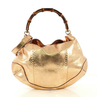Gucci Bamboo Peggy Hobo Python Large - Designer Handbag - Rebag