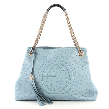 Soho Chain Strap Shoulder Bag Ostrich Medium