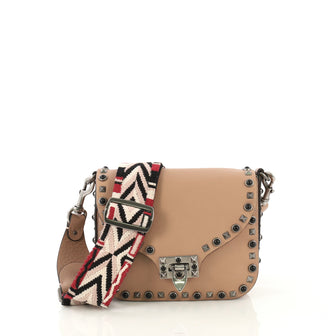 Valentino Rolling Rockstud Crossbody Bag Leather with Cabochons Small