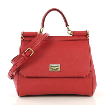 Dolce & Gabbana Miss Sicily Handbag Leather Medium red 42589/1