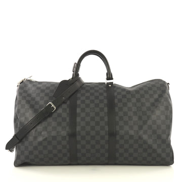 Louis Vuitton Keepall Bandouliere Bag Damier Graphite 55 Black 4259154