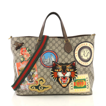 Gucci Courrier Convertible Soft Open Tote GG Coated Canvas with Applique Large - 42591/5