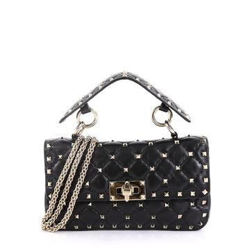 Valentino Model: Rockstud Spike Flap Bag Quilted Leather Small Black 42592/6