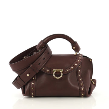 Salvatore Ferragamo Sofia Satchel Studded Leather Small