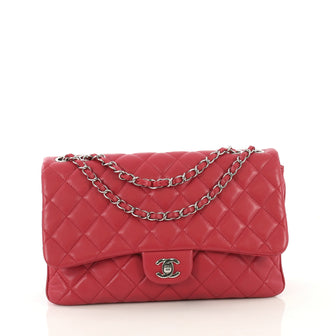 Chanel Model: 3 Flap Bag NM Quilted Lambskin Jumbo Red 42594/1