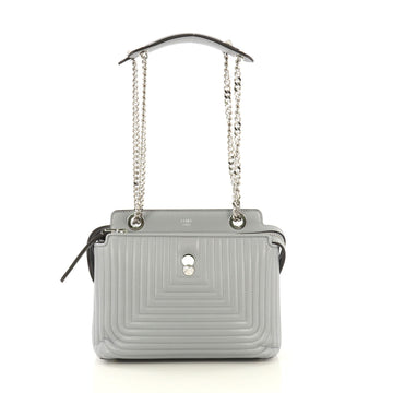 Fendi DotCom Click Top Handle Bag Quilted Leather Small