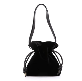 Loewe Model: Flamenco Knot Bag Velvet Small Black 42595/20