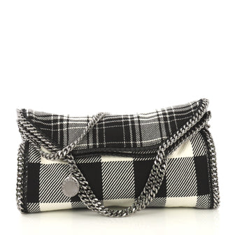 Stella McCartney Model: Falabella Fold Over Bag Gingham Wool Black 42595/36