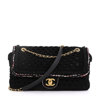 Chanel Model: Cayo Coco Flap Bag Crochet Medium Black 42595/3
