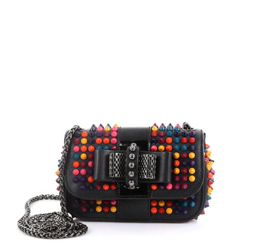 Christian Louboutin Model: Sweet Charity Crossbody Bag Spiked Leather Mini Black 42595/40