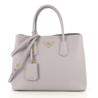 Prada Model: Cuir Double Tote Saffiano Leather Medium Purple 42595/43