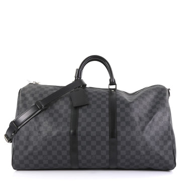 Louis Vuitton Keepall Bandouliere Bag Damier Graphite 55