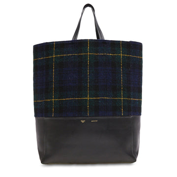 Celine Bi-Cabas Leather and Tartan
