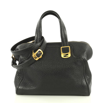 Fendi Chameleon Satchel Leather Medium Black 426101
