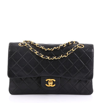 Chanel Vintage Classic Double Flap Bag Quilted Lambskin Medium