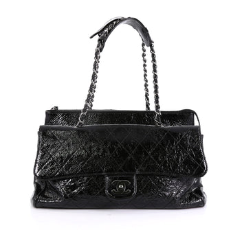 Chanel Ritz Flap Bag Quilted Patent Large