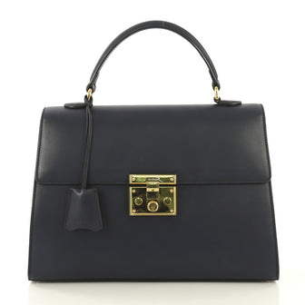 Gucci Padlock Top Handle Bag Leather Medium Blue 42611151