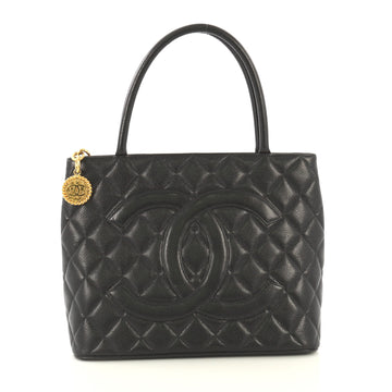Chanel Medallion Tote Quilted Caviar Black 42611173