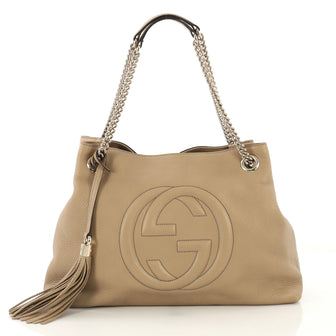 Gucci Model: Soho Chain Strap Shoulder Bag Leather Medium Neutral 42611/175