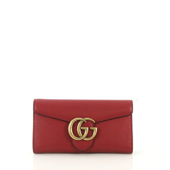Gucci GG Marmont Continental Wallet Leather Red 42611182