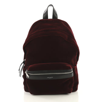 Saint Laurent City Backpack Velvet Mini Red 42611190