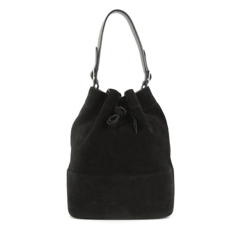 Celine Seau Drawstring Bag Suede  black 42611/192