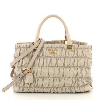 Prada Model: Gaufre Convertible Tote Tessuto Medium Gray 42611/25
