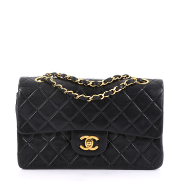 Chanel Vintage Classic Double Flap Bag Quilted Lambskin Small