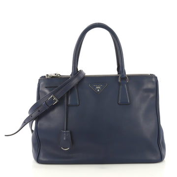 Prada Model: Double Zip Convertible Tote Soft Calfskin Medium Blue 42611/28