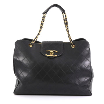 Chanel Vintage Supermodel Weekender Bag Quilted Leather Large
