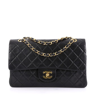 Chanel Vintage Classic Double Flap Bag Quilted Lambskin Medium