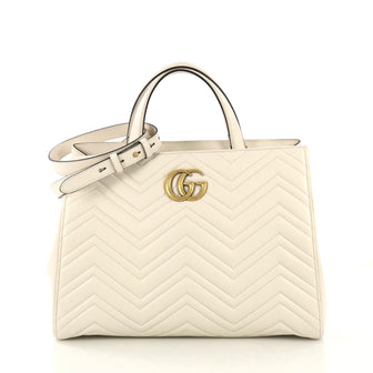 Gucci Model: GG Marmont Tote Matelasse Leather Medium White 42611/58