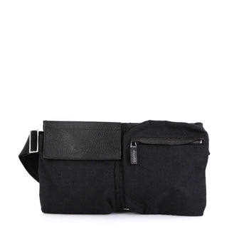 Gucci Vintage Double Belt Bag GG Canvas black 42611/63