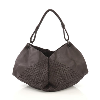 Bottega Veneta Aquilone Fortune Cookie Hobo Intrecciato Nappa Small  brown 42611/95