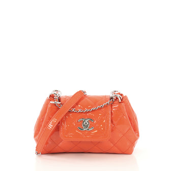 Chanel Model: Coco Shine Accordion Flap Bag Quilted Patent Mini Orange 42620/1