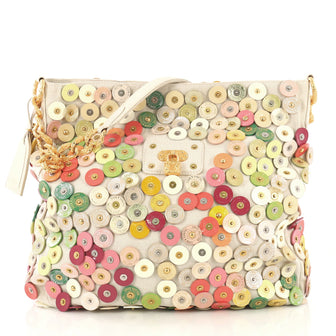 Louis Vuitton Polka Dot Fleur Morgane Handbag Embellished Canvas