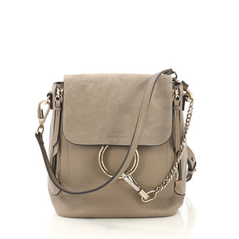 Chloe Faye Backpack Leather and Suede Small  neutral 42629/12