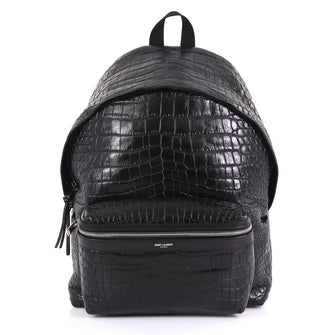 Saint Laurent City Backpack Crocodile Embossed Leather Medium