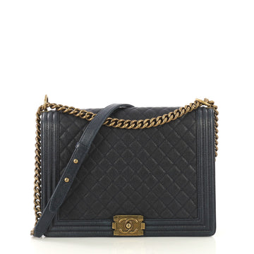 Chanel Boy Flap Bag Quilted Caviar Large