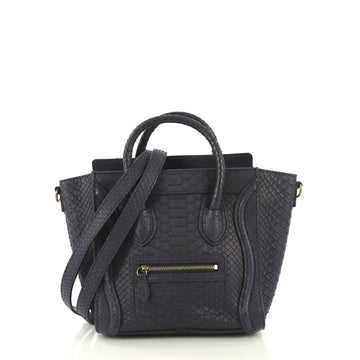 Celine Luggage Handbag Python Nano