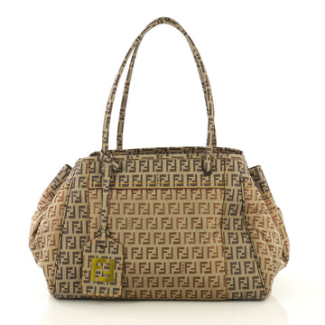 Fendi Shopping Tote Zucca Coated Canvas with Nylon Medium