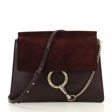 Chloe Faye Shoulder Bag Leather and Suede Medium