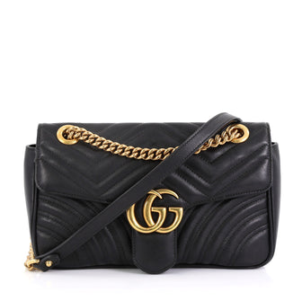 Gucci  GG Marmont Flap Bag Matelasse Leather Small  black 42685/1