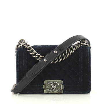 Chanel Boy Flap Bag Quilted Velvet Small