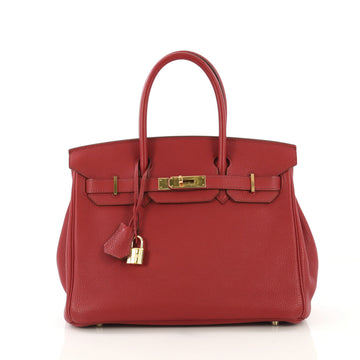 Hermes Birkin Handbag Red Togo with Gold Hardware 30 - Rebag