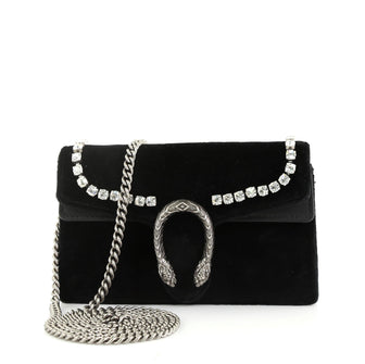 Gucci Dionysus Bag Crystal Embellished Velvet Super Mini  black 42733/2