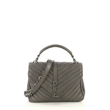 Saint Laurent Classic Monogram College Bag Matelasse Chevron Leather Medium