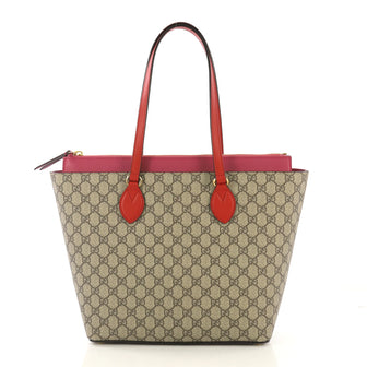 Gucci Linea A Zip Tote GG Coated Canvas Medium  brown 42746/1